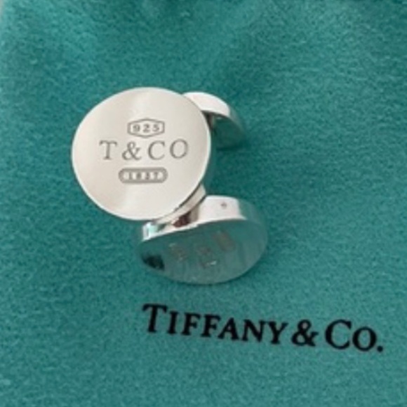 Tiffany & Co. Sterling Silver 1837 Concave Circle Cuff links
